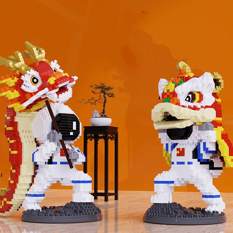 Brehn | Löwe & Drache Tanz Astronaut Nano Bausteine