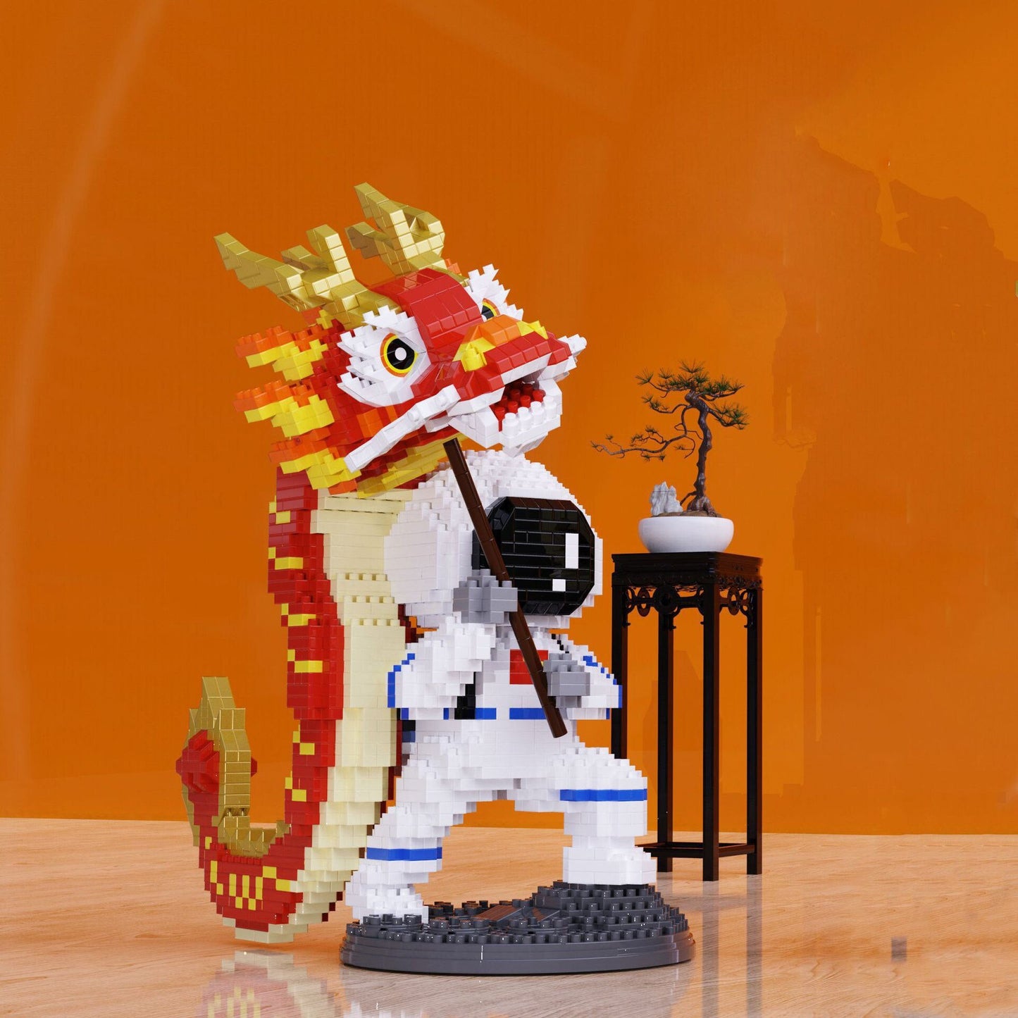 Brehn | Löwe & Drache Tanz Astronaut Nano Bausteine