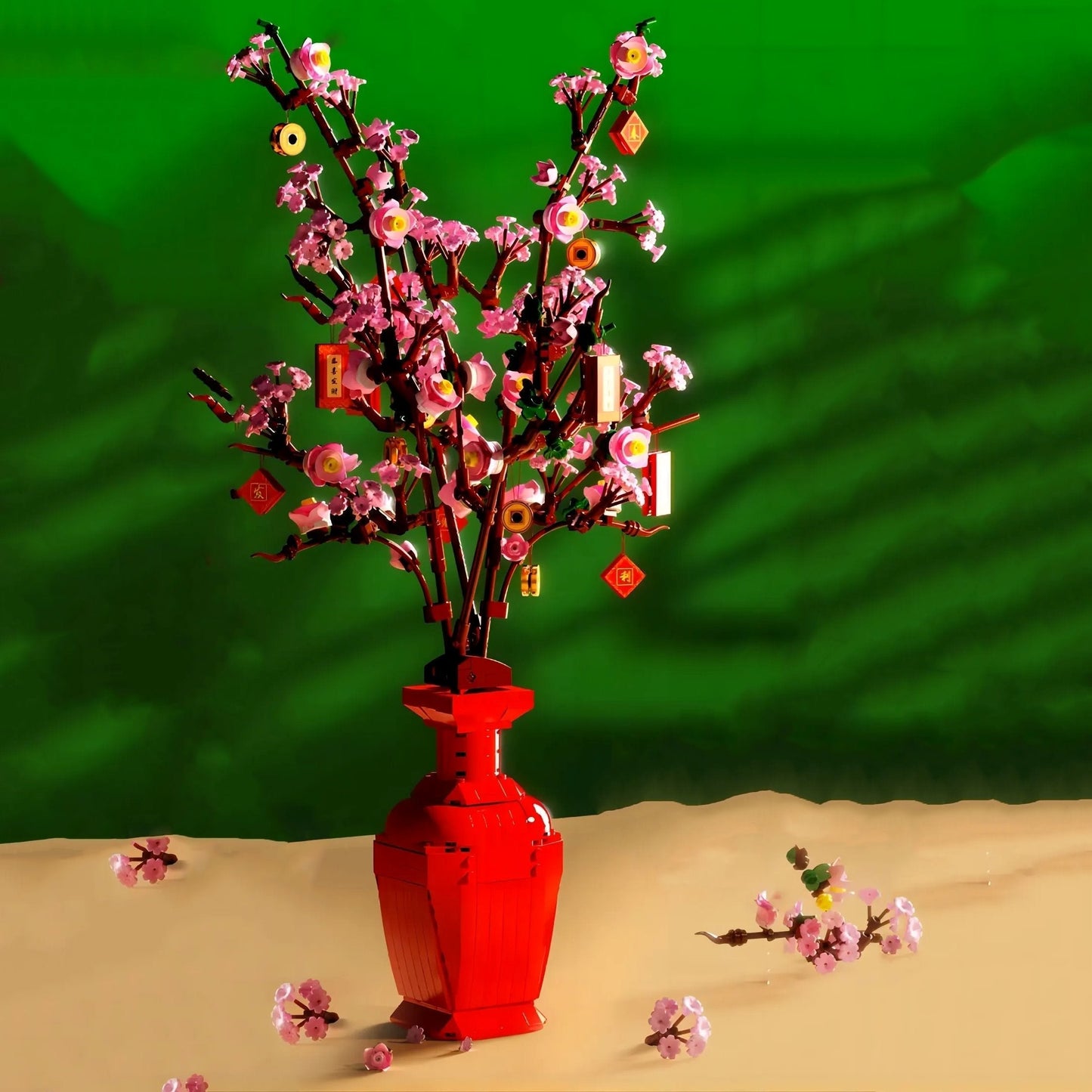 Brehn | Lucky Peach Blossom Vase Mikro Bausteine