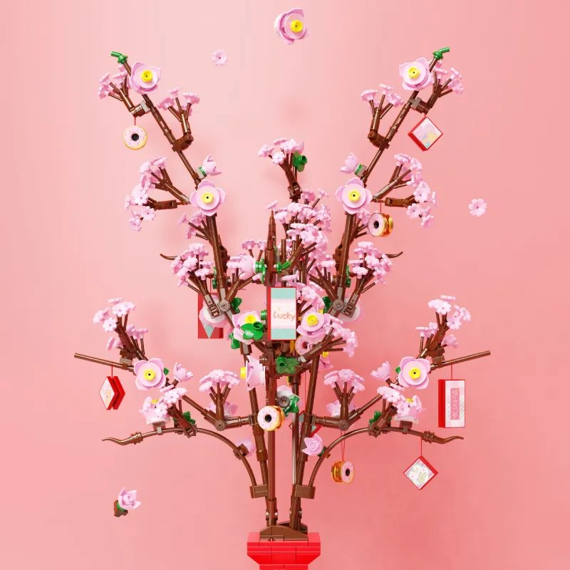 Brehn | Lucky Peach Blossom Vase Mikro Bausteine