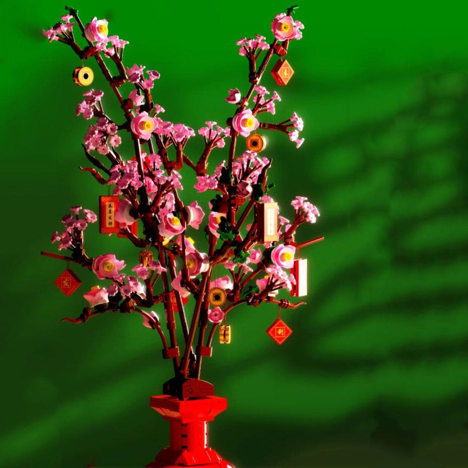 Brehn | Lucky Peach Blossom Vase Mikro Bausteine