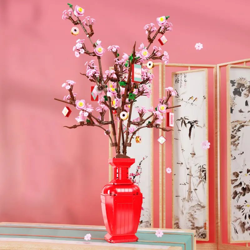 Brehn | Lucky Peach Blossom Vase Mikro Bausteine