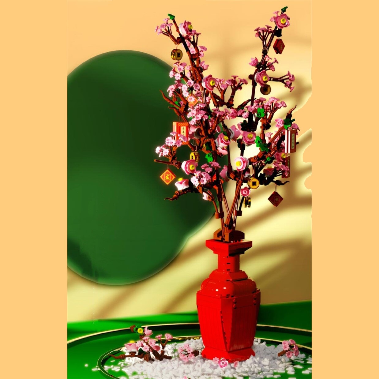 Brehn | Lucky Peach Blossom Vase Mikro Bausteine