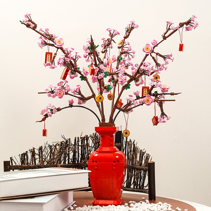 Brehn | Lucky Peach Blossom Vase Mikro Bausteine