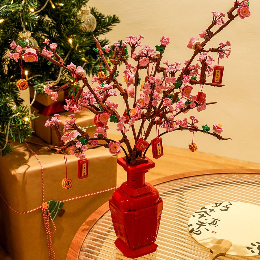 Brehn | Lucky Peach Blossom Vase Mikro Bausteine