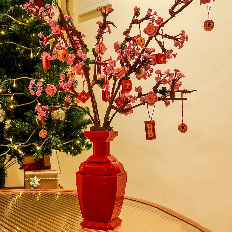Brehn | Lucky Peach Blossom Vase Mikro Bausteine