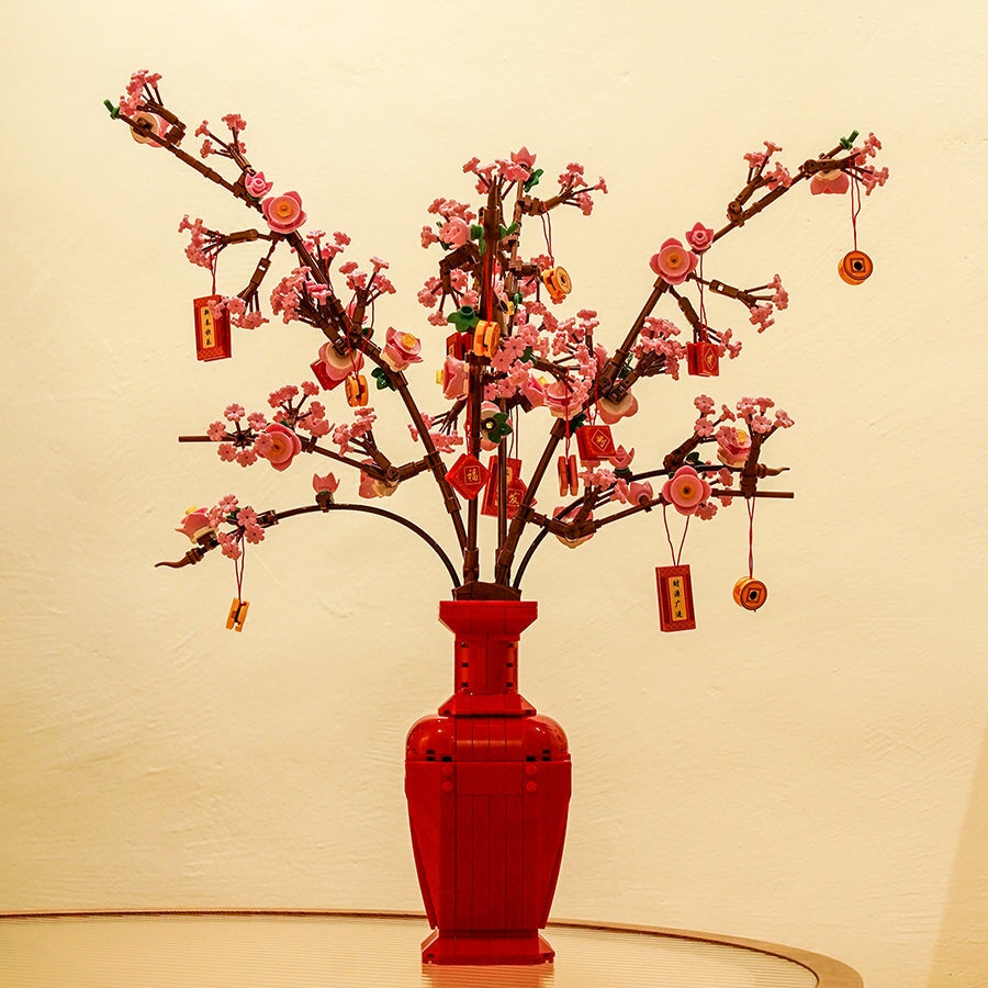Brehn | Lucky Peach Blossom Vase Mikro Bausteine