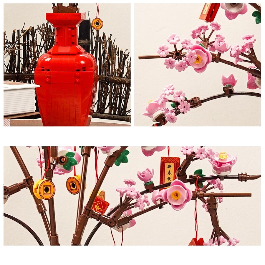 Brehn | Lucky Peach Blossom Vase Mikro Bausteine