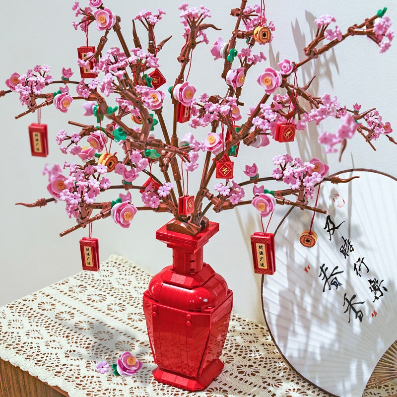 Brehn | Lucky Peach Blossom Vase Mikro Bausteine