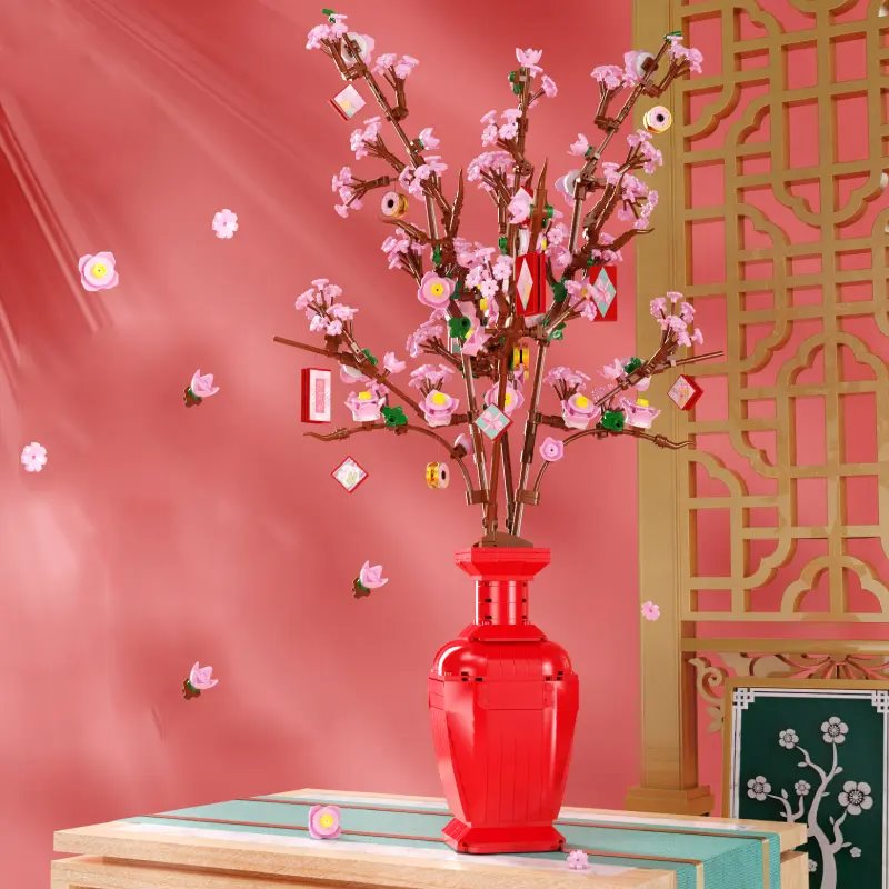 Brehn | Lucky Peach Blossom Vase Mikro Bausteine