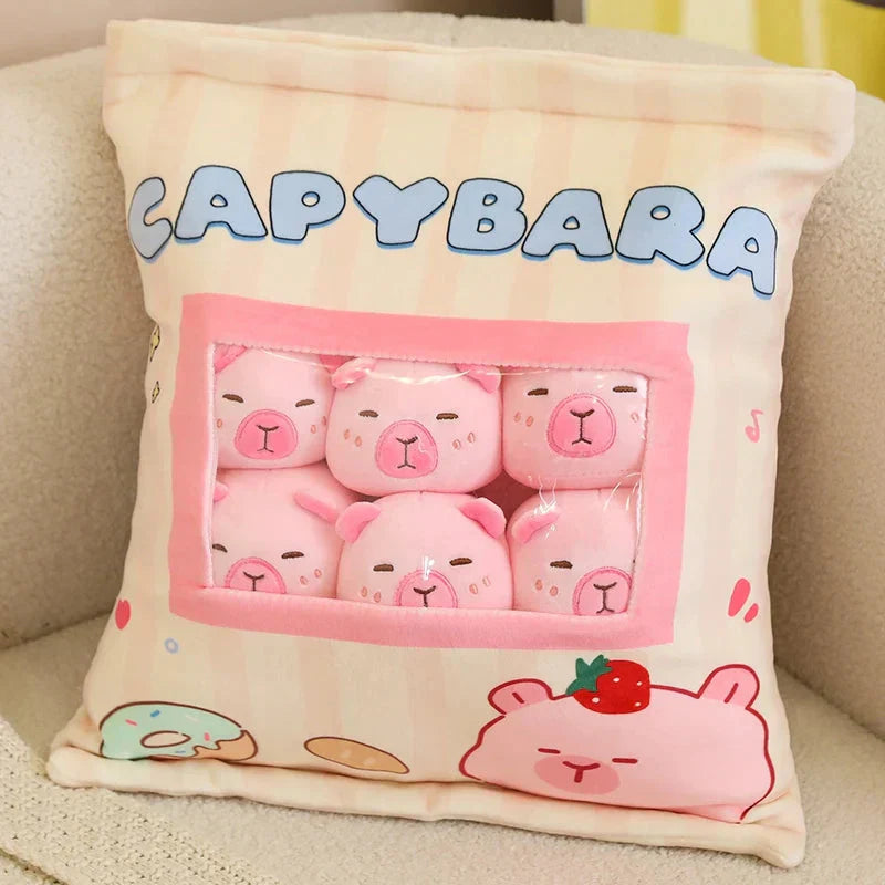 Brehn | Pink Brown Capybara Candy Bag Plüschtiere