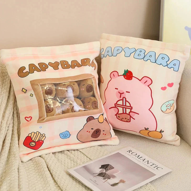 Brehn | Pink Brown Capybara Candy Bag Plüschtiere