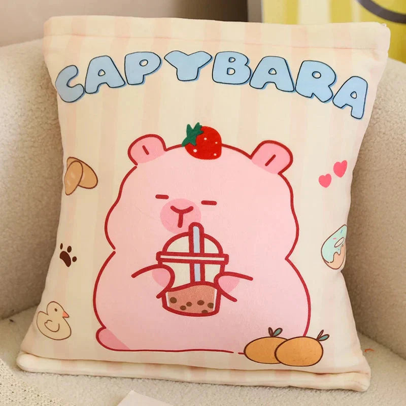 Brehn | Pink Brown Capybara Candy Bag Plüschtiere