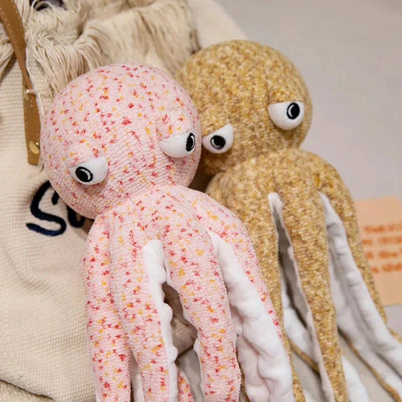 Brehn | Pink Brauner Lustiger Oktopus Plüschtiere