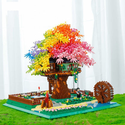 Brehn | Regenbogen Sakura Baumhaus Licht Nano Bauklötze