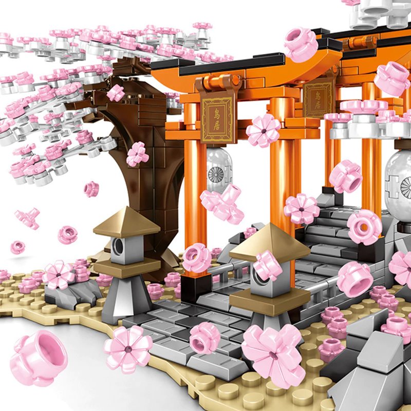 Brehn | Romantische japanische Torii-Tore Kirschblütenbäume Baukästen | Sonderausgabe