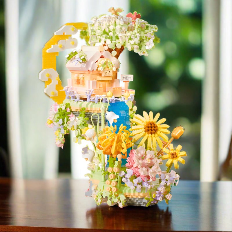Brehn | Romantische Wasserfall Obstgarten Villa Micro Bausteine mit Licht