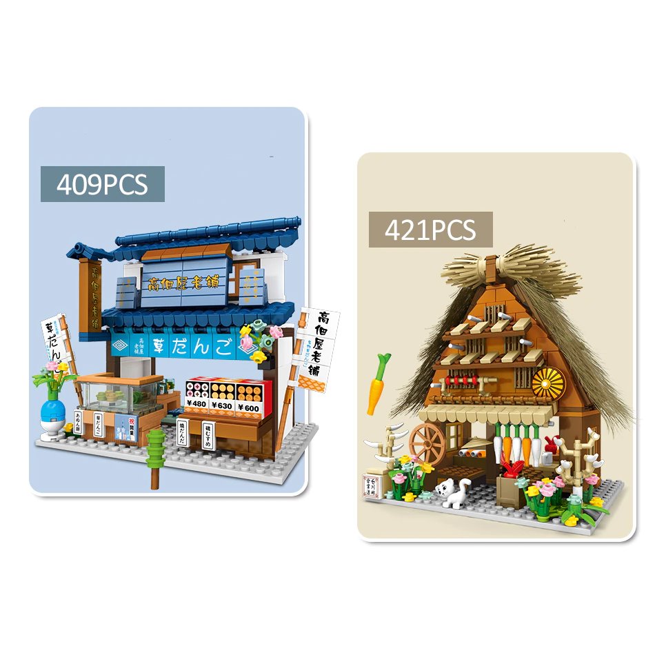 Brehn | Shirakawa-go Dori Street Japanische Geschäfte Bausätze - Begrenzter Lagerbestand