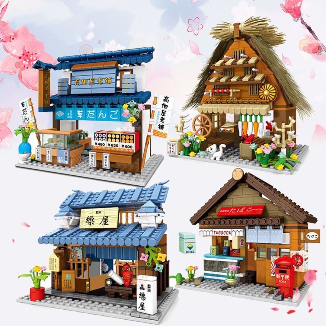 Brehn | Shirakawa-go Dori Street Japanische Geschäfte Bausätze - Begrenzter Lagerbestand