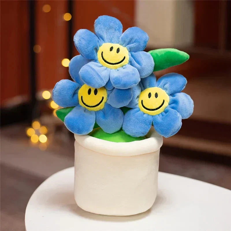 Brehn | Lächelnde Sonnenblume Blumentopf Plüsch