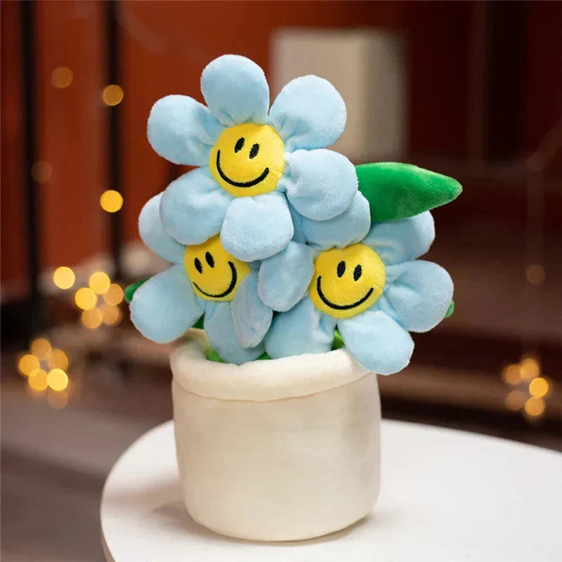Brehn | Lächelnde Sonnenblume Blumentopf Plüsch