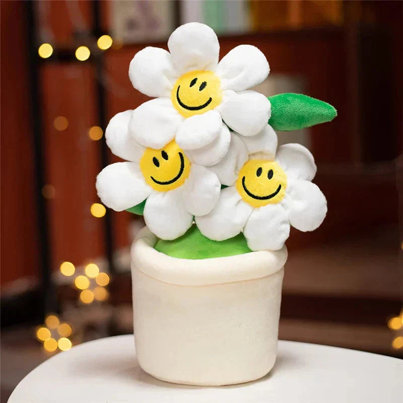 Brehn | Lächelnde Sonnenblume Blumentopf Plüsch