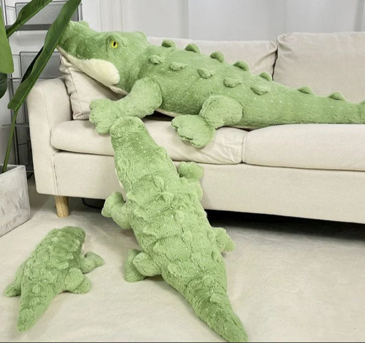 Brehn | Weiches Flauschiges Grünes Krokodil Plüschspielzeug