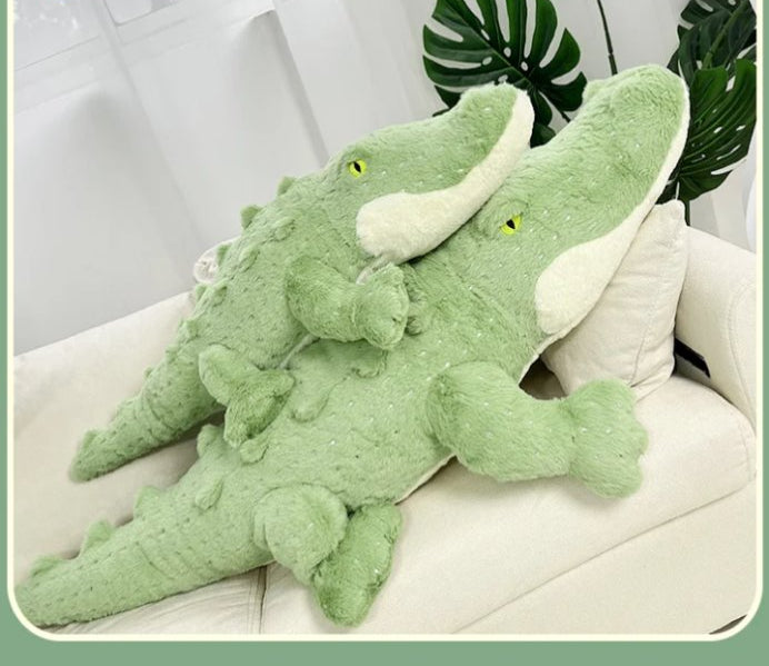 Brehn | Weiches Flauschiges Grünes Krokodil Plüschspielzeug
