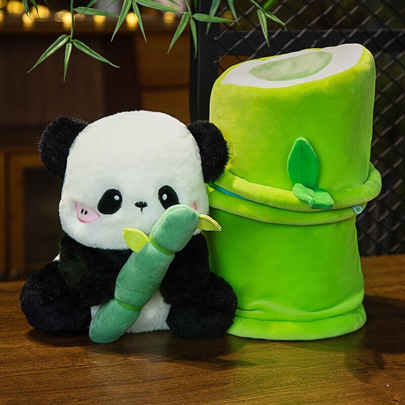 Brehn | Sze Sze der Panda Bambushütte Plüschfigur