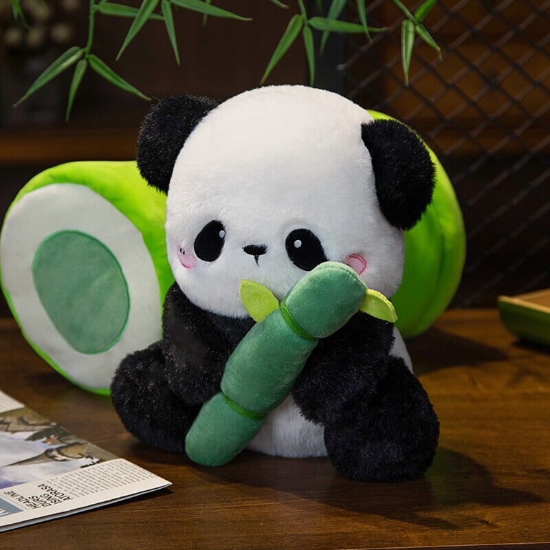 Brehn | Sze Sze der Panda Bambushütte Plüschfigur