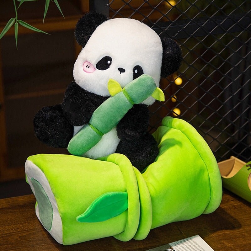 Brehn | Sze Sze der Panda Bambushütte Plüschfigur