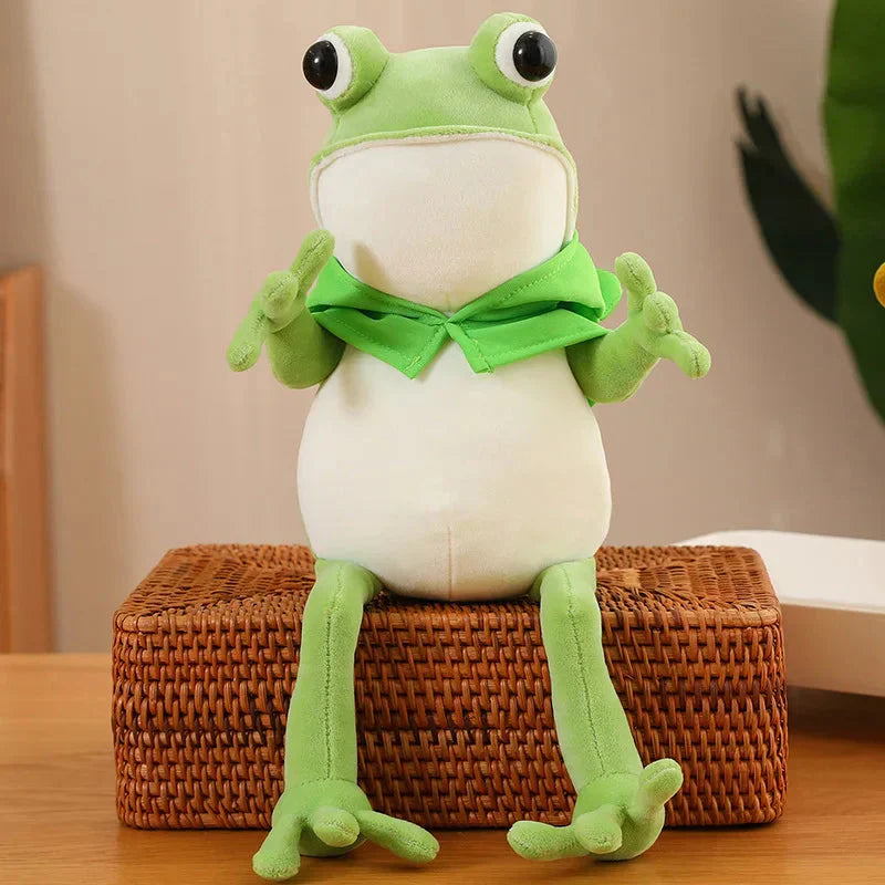 Brehn | Tito der lustige grüne Frosch Plüsch mit Hut