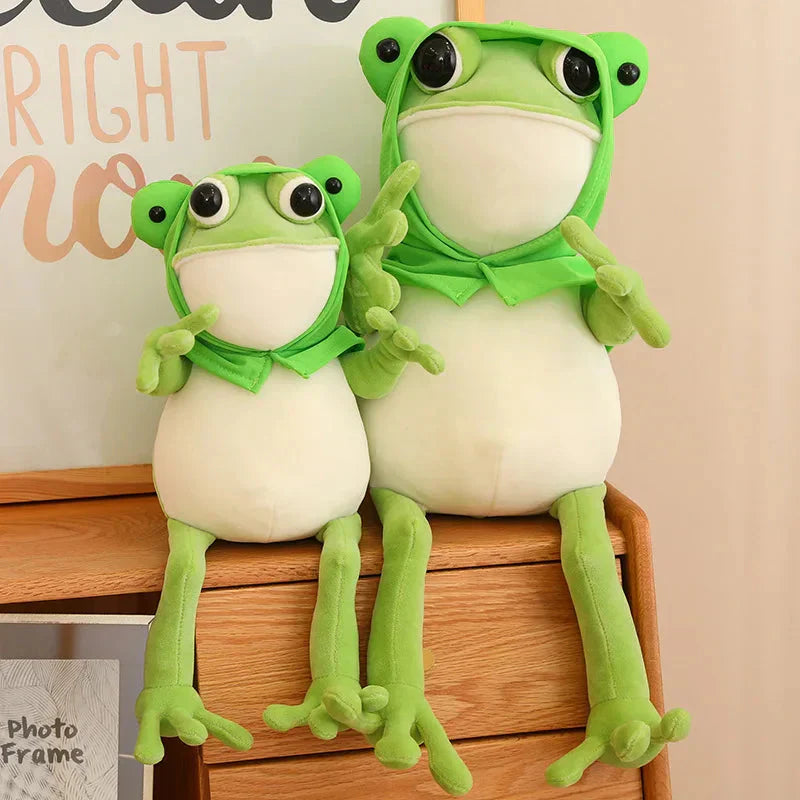Brehn | Tito der lustige grüne Frosch Plüsch mit Hut