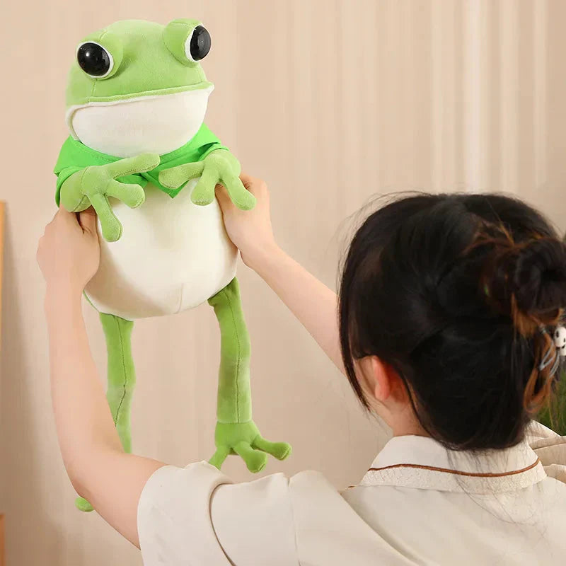 Brehn | Tito der lustige grüne Frosch Plüsch mit Hut