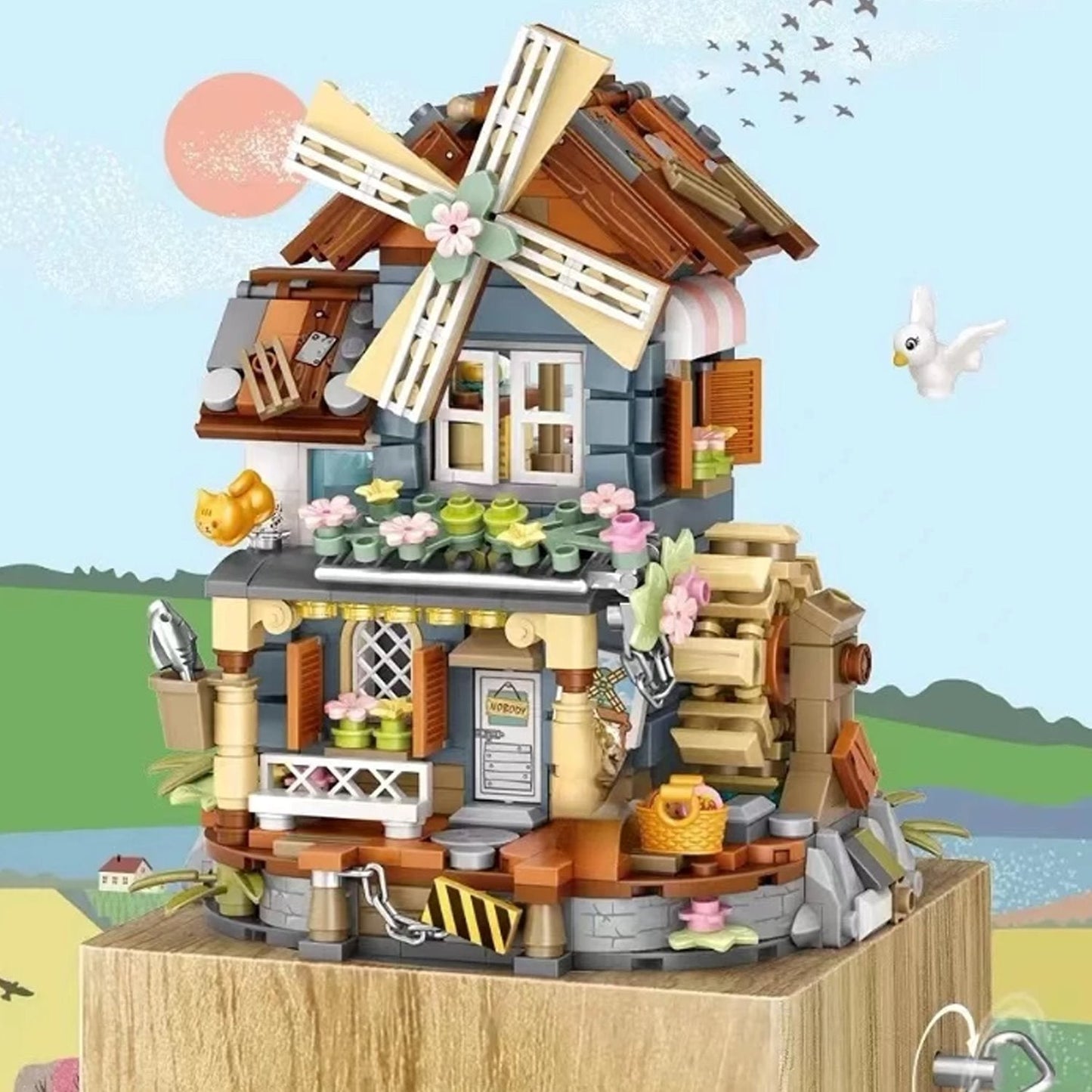 Brehn | Windmühle Landhaus Musikbox Nano Bausteine