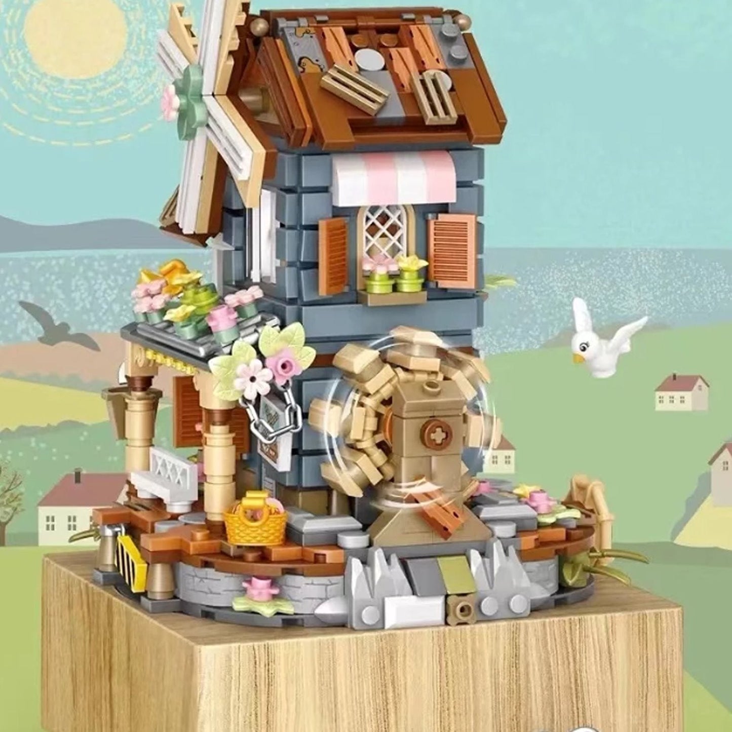Brehn | Windmühle Landhaus Musikbox Nano Bausteine