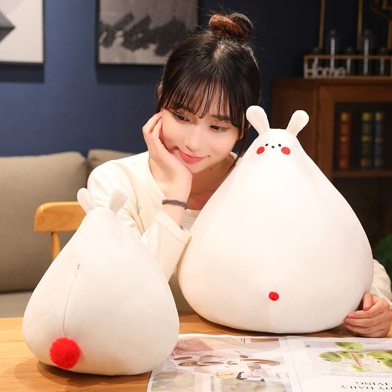 Brehn | Zuki der weiße Hase Plüschfigur mit Mini-Gesicht