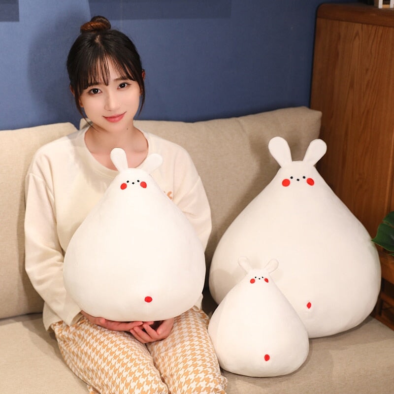 Brehn | Zuki der weiße Hase Plüschfigur mit Mini-Gesicht