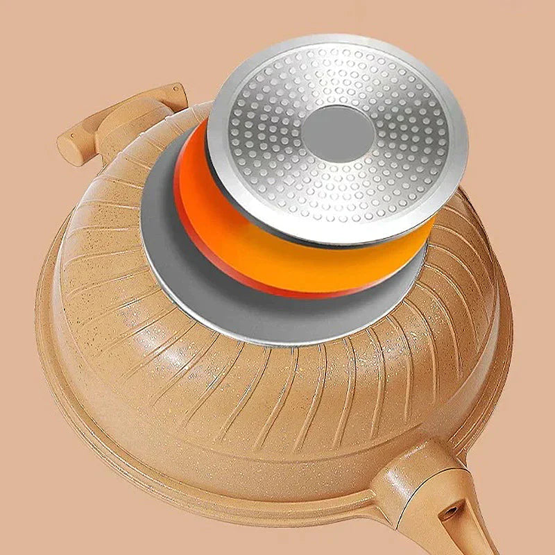 Brehn | Multifunktionale Wok-Pfanne mit Antihaftbeschichtung - CookFlex