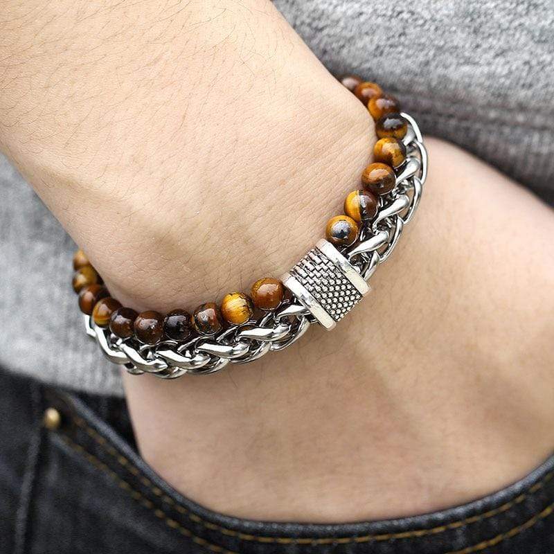 Tiger Eye Perlenarmband für Herren "Der Krieger" - Asher Brehn