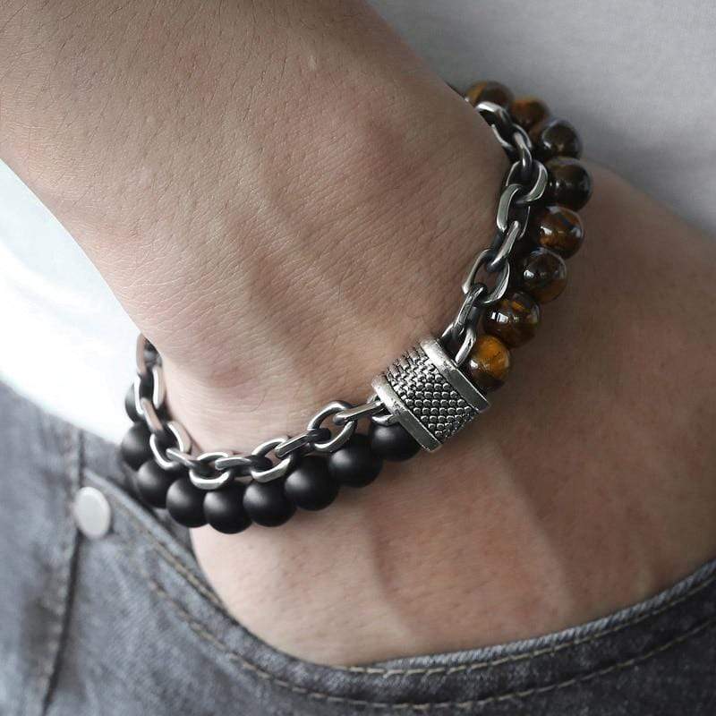 Tiger Eye Perlenarmband für Herren "Der Krieger" - Asher Brehn