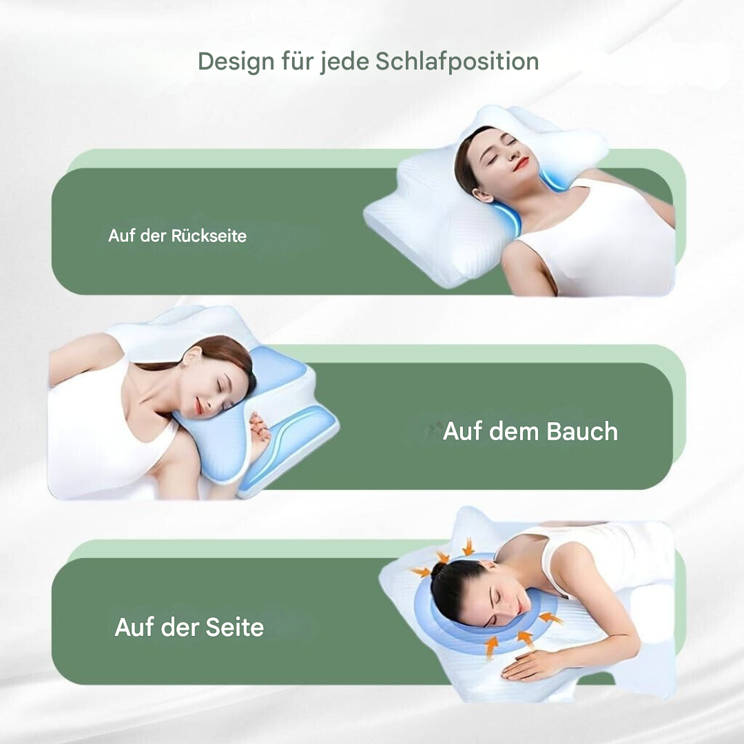 RelaxNeck Ergonomisches Gedächtnisschaumkissen – Unterstützung für Nacken und Rücken | Brehn