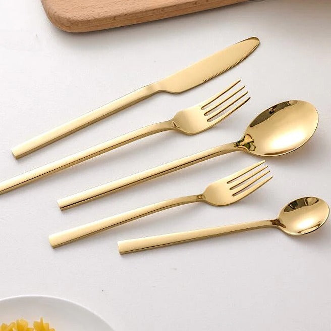 Brehn | LumiDine 30-teiliges Premium Besteckset | Edelstahl | Modernes Design | Für 6 Personen | Langlebig & Spülmaschinenfest