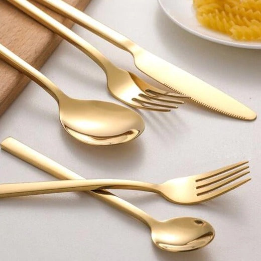 Brehn | LumiDine 30-teiliges Premium Besteckset | Edelstahl | Modernes Design | Für 6 Personen | Langlebig & Spülmaschinenfest