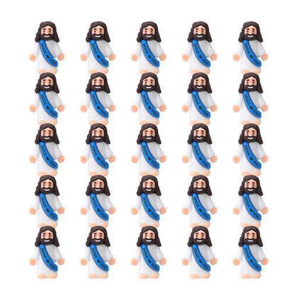 Mini-Jesusfiguren mit dem Slogan „Jesus liebt dich“