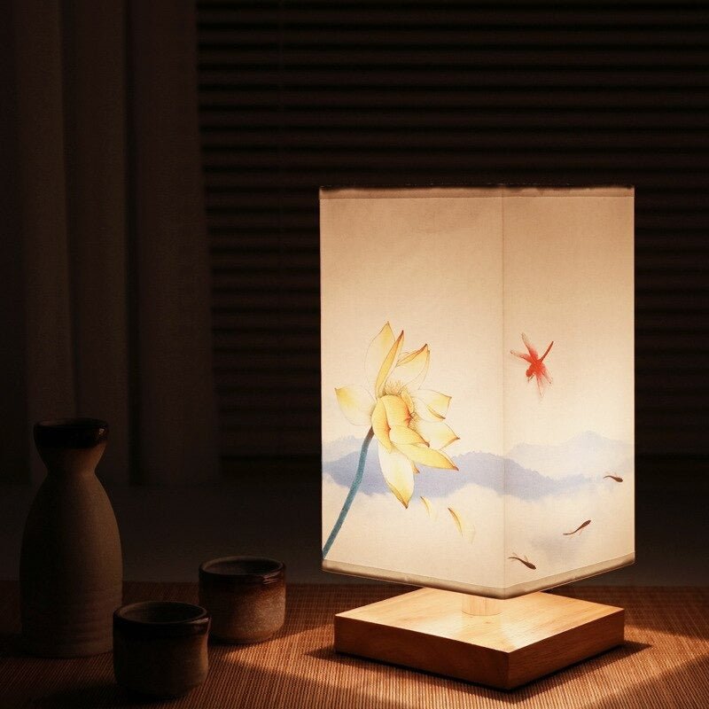 Papier Tischlampe | Japanisch Skandinavischer Stil | Warmes Licht