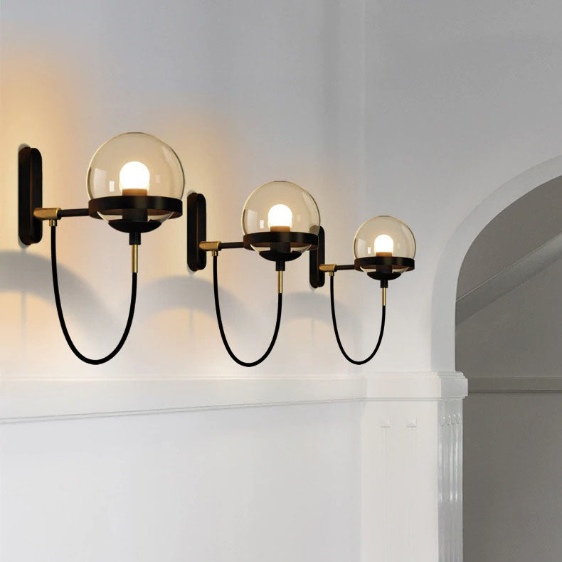 Chic Design Wand Nachttischlampe Wandleuchte mit Glasballschirm | Brehn