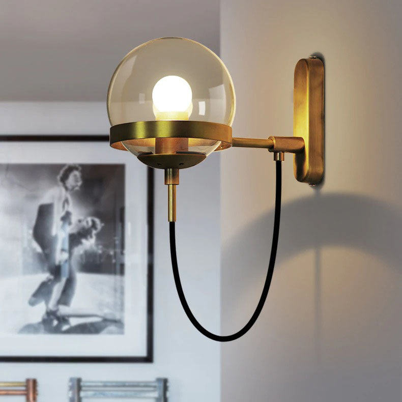 Chic Design Wand Nachttischlampe Wandleuchte mit Glasballschirm | Brehn
