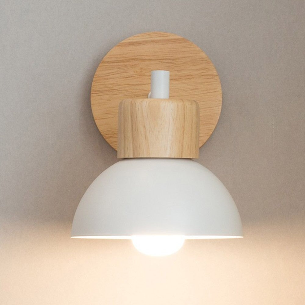 Retro Holz Wand Nachttischlampe im Vintage Edison Stil | Brehn