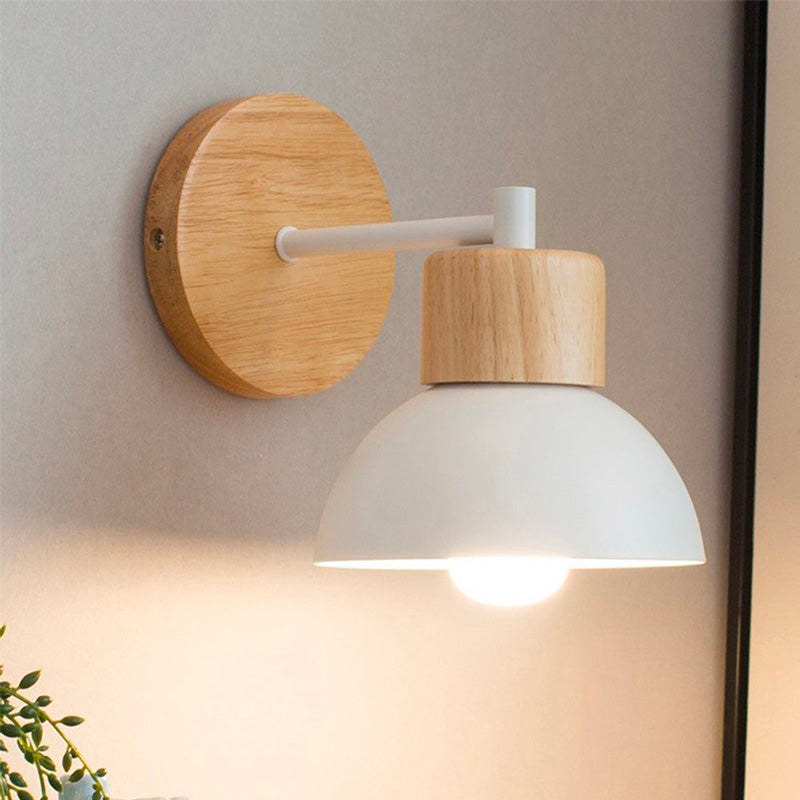 Retro Holz Wand Nachttischlampe im Vintage Edison Stil | Brehn